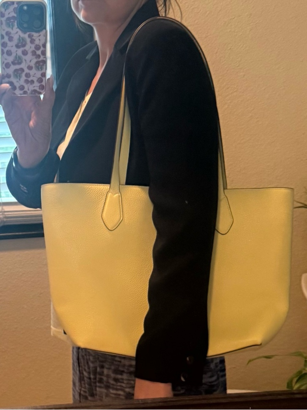kate spade Yellow Pebbled Leather Tote with Matching Wristlet - Picture 7 of 8